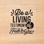 Living Testimony Bible Quote Christian Motivation Acryl Uitnodigingen (Voorkant)