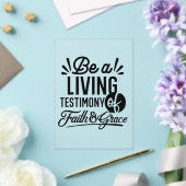 Living Testimony Bible Quote Christian Motivation Acryl Uitnodigingen (Insitu (Huwelijk))