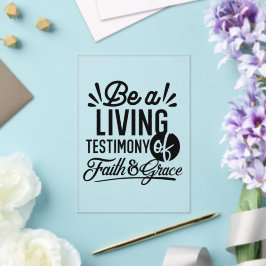 Living Testimony Bible Quote Christian Motivation Acryl Uitnodigingen