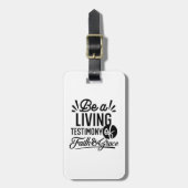 Living Testimony Bible Quote Christian Motivation Bagagelabel (Voorkant verticaal)