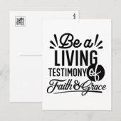 Living Testimony Bible Quote Christian Motivation Briefkaart (Voorkant / Achterkant)