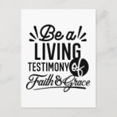 Living Testimony Bible Quote Christian Motivation Briefkaart (Voorkant)