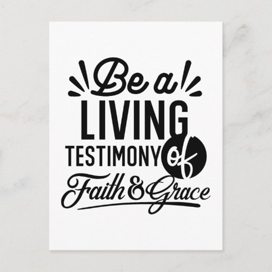 Living Testimony Bible Quote Christian Motivation Briefkaart (Voorkant)
