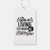 Living Testimony Bible Quote Christian Motivation Cadeaulabel (Voorkant)