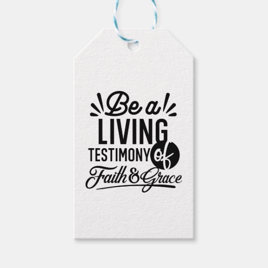 Living Testimony Bible Quote Christian Motivation Cadeaulabel (Voorkant)