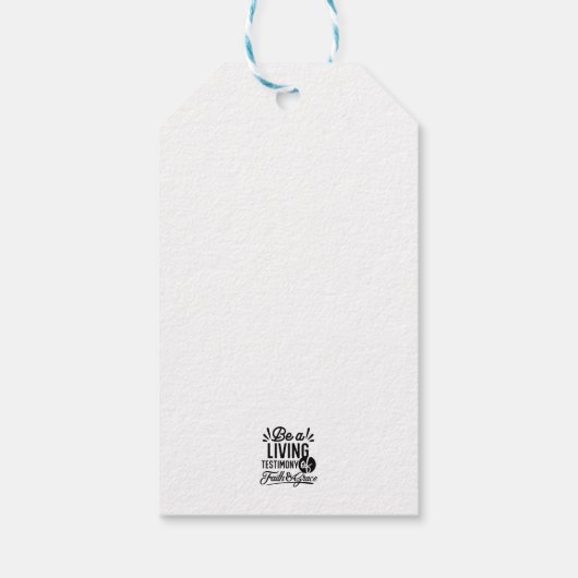 Living Testimony Bible Quote Christian Motivation Cadeaulabel (Achterkant)