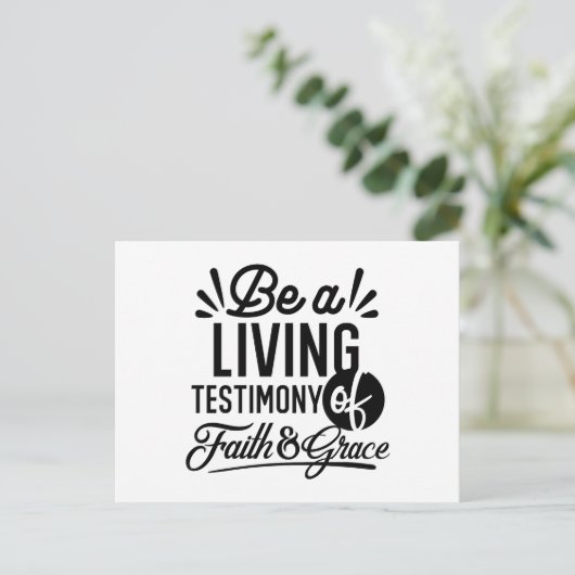 Living Testimony Bible Quote Christian Motivation Feestdagenkaart (Staand voorkant)