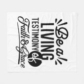 Living Testimony Bible Quote Christian Motivation Fleece Deken (Voorkant (Horizontaal))