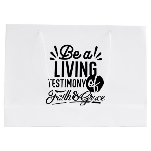 Living Testimony Bible Quote Christian Motivation Groot Cadeauzakje (Achterkant)
