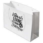 Living Testimony Bible Quote Christian Motivation Groot Cadeauzakje (Achterkant Gekanteld)