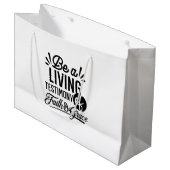 Living Testimony Bible Quote Christian Motivation Groot Cadeauzakje (Voorkant Gekanteld)