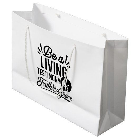 Living Testimony Bible Quote Christian Motivation Groot Cadeauzakje (Voorkant Gekanteld)