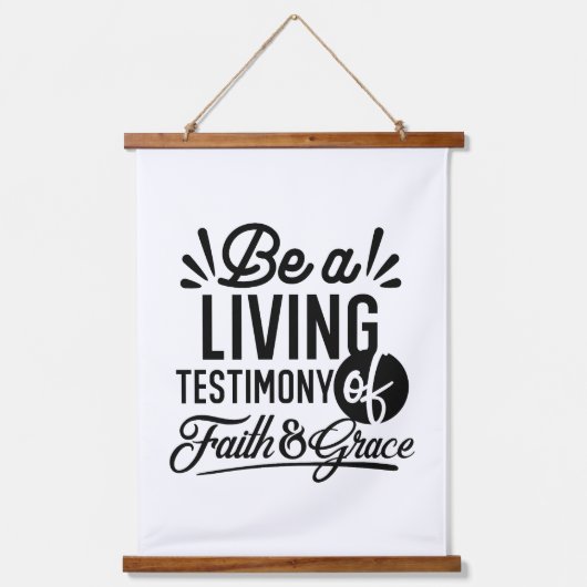 Living Testimony Bible Quote Christian Motivation Hangend Wandkleed (Voorkant)