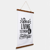 Living Testimony Bible Quote Christian Motivation Hangend Wandkleed (Gebogen)