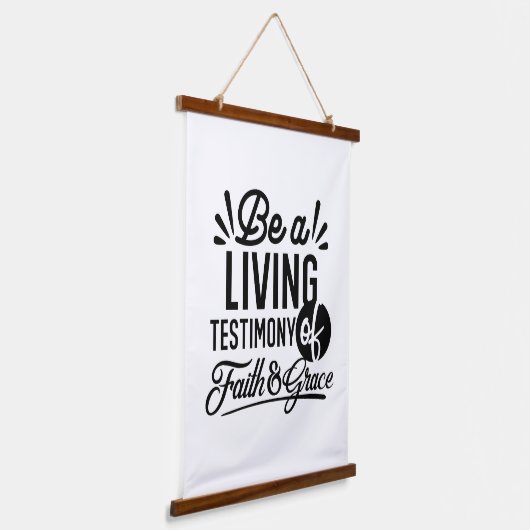 Living Testimony Bible Quote Christian Motivation Hangend Wandkleed (Gebogen)