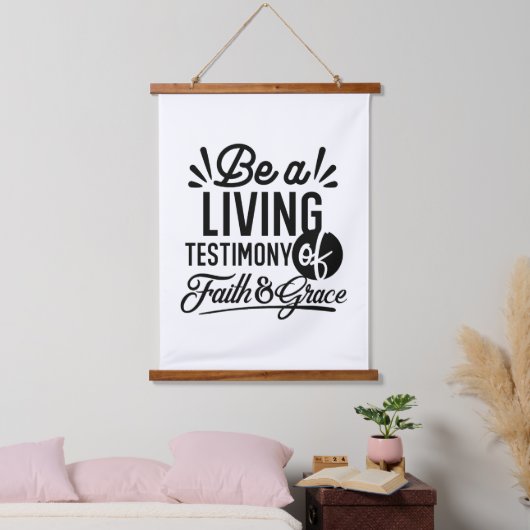 Living Testimony Bible Quote Christian Motivation Hangend Wandkleed (Slaapkamer)