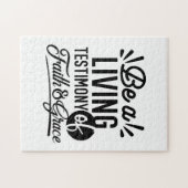 Living Testimony Bible Quote Christian Motivation Legpuzzel (Horizontaal)