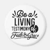 Living Testimony Bible Quote Christian Motivation Magneet (Voorkant)