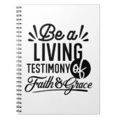 Living Testimony Bible Quote Christian Motivation Notitieboek (Voorkant)