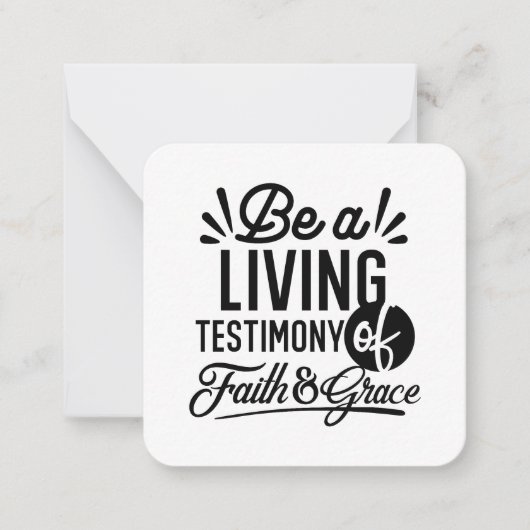 Living Testimony Bible Quote Christian Motivation Notitiekaartje (Voorkant)
