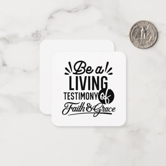 Living Testimony Bible Quote Christian Motivation Notitiekaartje (Voorkant / Achterkant in situ)