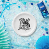 Living Testimony Bible Quote Christian Motivation Papieren Bordje (Feest)