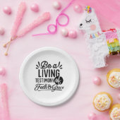 Living Testimony Bible Quote Christian Motivation Papieren Bordje (Feest)