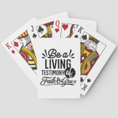 Living Testimony Bible Quote Christian Motivation Pokerkaarten (Achterkant)