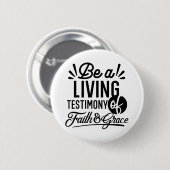 Living Testimony Bible Quote Christian Motivation Ronde Button 5,7 Cm (Voorkant /achterkant)