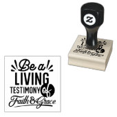 Living Testimony Bible Quote Christian Motivation Rubberstempel (Gestempeld)