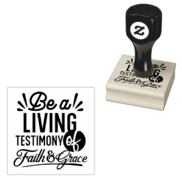 Living Testimony Bible Quote Christian Motivation Rubberstempel