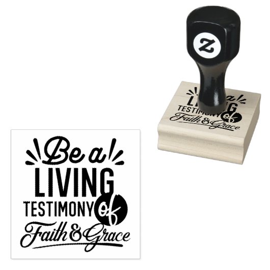 Living Testimony Bible Quote Christian Motivation Rubberstempel (Gestempeld)