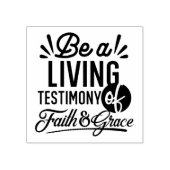 Living Testimony Bible Quote Christian Motivation Rubberstempel (Afrduk)