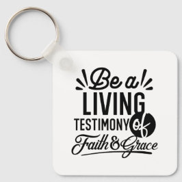 Living Testimony Bible Quote Christian Motivation Sleutelhanger