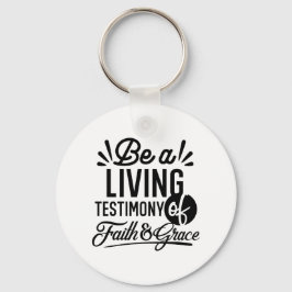 Living Testimony Bible Quote Christian Motivation Sleutelhanger