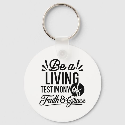Living Testimony Bible Quote Christian Motivation Sleutelhanger (Voorkant)