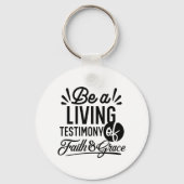 Living Testimony Bible Quote Christian Motivation Sleutelhanger (Achterkant)