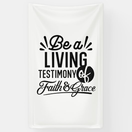 Living Testimony Bible Quote Christian Motivation Spandoek (Verticaal)