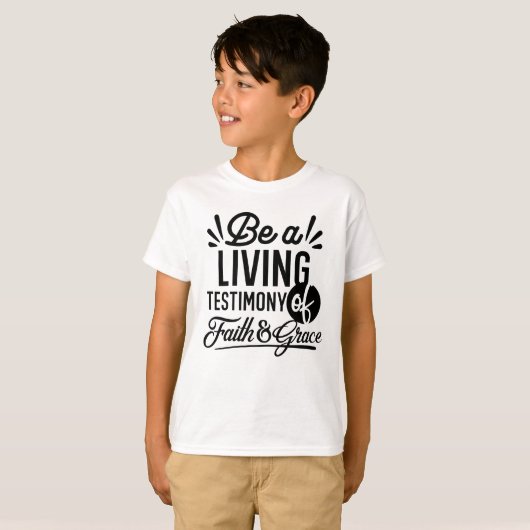 Living Testimony Bible Quote Christian Motivation T-shirt (Voorkant volledig)