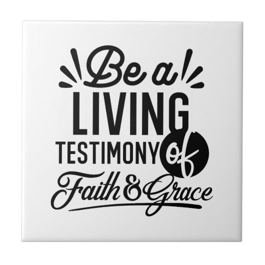 Living Testimony Bible Quote Christian Motivation Tegeltje (Voorkant)