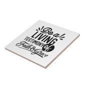 Living Testimony Bible Quote Christian Motivation Tegeltje (Zijkant)