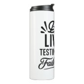 Living Testimony Bible Quote Christian Motivation Thermosbeker (Gedraaid links)