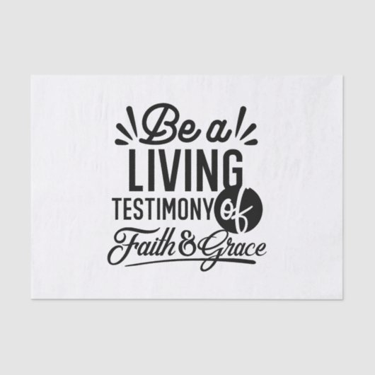 Living Testimony Bible Quote Christian Motivation Tissuepapier (Voorkant)