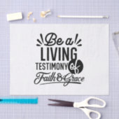 Living Testimony Bible Quote Christian Motivation Tissuepapier (Craft)