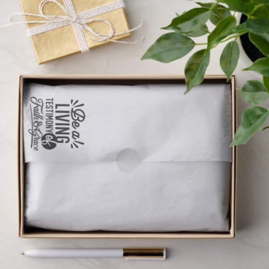 Living Testimony Bible Quote Christian Motivation Tissuepapier (Geschenk)