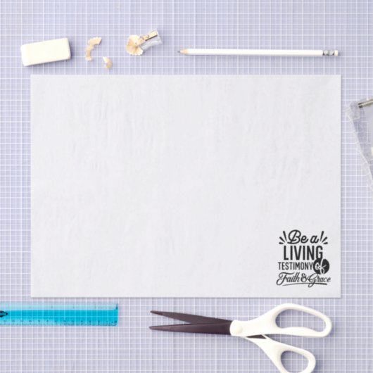 Living Testimony Bible Quote Christian Motivation Tissuepapier (Craft)