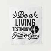 Living Testimony Bible Quote Christian Motivation Wandkleed (Voorkant)