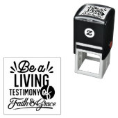 Living Testimony Bible Quote Christian Motivation Zelfinktende Stempel (In situ)