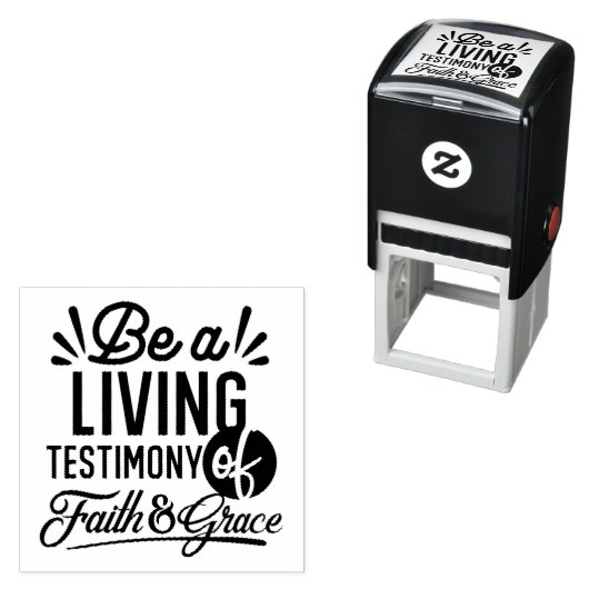 Living Testimony Bible Quote Christian Motivation Zelfinktende Stempel (In situ)