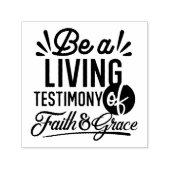 Living Testimony Bible Quote Christian Motivation Zelfinktende Stempel (Design)
